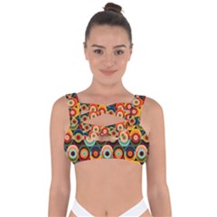 Multicolor Geometric Pattern Bandaged Up Bikini Top by designsbymallika