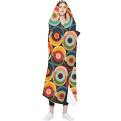 Multicolor Geometric Pattern Wearable Blanket