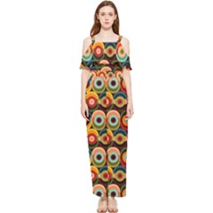 Multicolor Geometric Pattern Draped Sleeveless Chiffon Jumpsuit