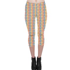 Psychedelic Groovy Pattern Capri Leggings  by designsbymallika