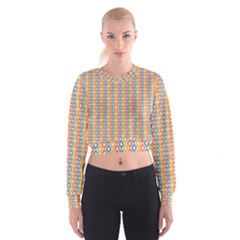 Psychedelic Groovy Pattern Cropped Sweatshirt by designsbymallika