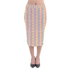 Psychedelic Groovy Pattern Velvet Midi Pencil Skirt by designsbymallika