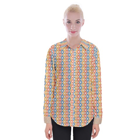 Psychedelic Groovy Pattern Womens Long Sleeve Shirt by designsbymallika