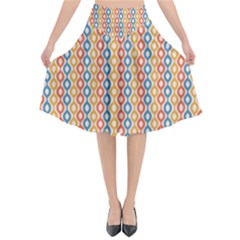 Psychedelic Groovy Pattern Flared Midi Skirt by designsbymallika