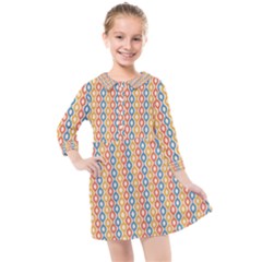 Psychedelic Groovy Pattern Kids  Quarter Sleeve Shirt Dress by designsbymallika