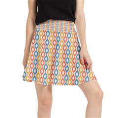 Psychedelic Groovy Pattern Waistband Skirt by designsbymallika