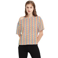 Psychedelic Groovy Pattern One Shoulder Cut Out Tee by designsbymallika