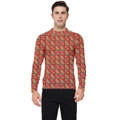 Square Floral Print Men s Long Sleeve Rash Guard