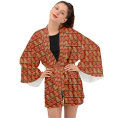 Square Floral Print Long Sleeve Kimono by designsbymallika