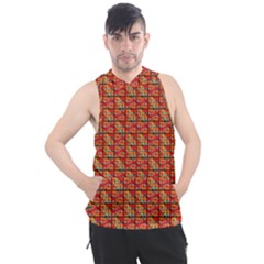 Square Floral Print Men s Sleeveless Hoodie by designsbymallika