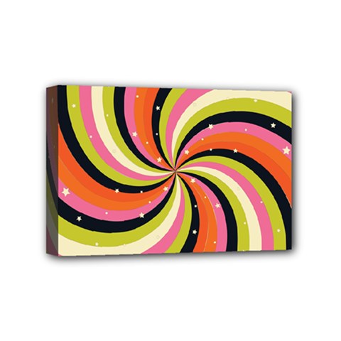 Psychedelic Groovy Orange Mini Canvas 6  X 4  (stretched) by designsbymallika