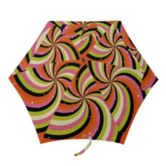 Psychedelic Groovy Orange Mini Folding Umbrellas by designsbymallika