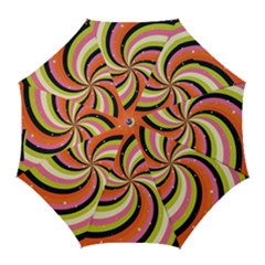 Psychedelic Groovy Orange Golf Umbrellas by designsbymallika