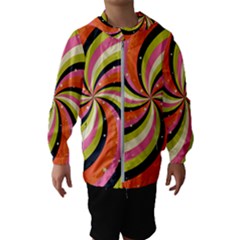 Psychedelic Groovy Orange Kids  Hooded Windbreaker by designsbymallika