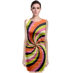 Psychedelic Groovy Orange Classic Sleeveless Midi Dress by designsbymallika