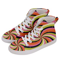 Psychedelic Groovy Orange Women s Hi-top Skate Sneakers by designsbymallika