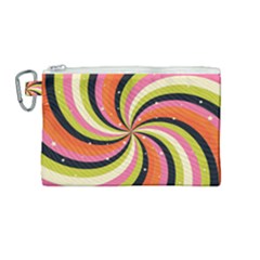 Psychedelic Groovy Orange Canvas Cosmetic Bag (medium) by designsbymallika