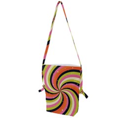 Psychedelic Groovy Orange Folding Shoulder Bag by designsbymallika