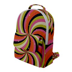 Psychedelic Groovy Orange Flap Pocket Backpack (large) by designsbymallika