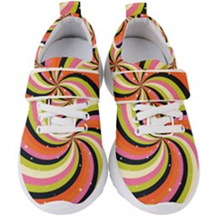 Psychedelic Groovy Orange Kids  Velcro Strap Shoes by designsbymallika