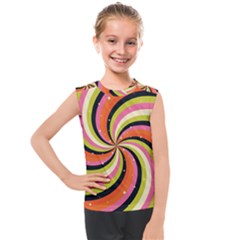 Psychedelic Groovy Orange Kids  Mesh Tank Top by designsbymallika