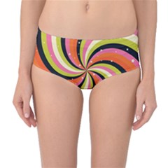 Psychedelic Groovy Orange Mid-waist Bikini Bottoms by designsbymallika