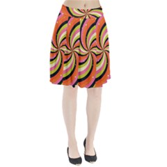 Psychedelic Groovy Orange Pleated Skirt by designsbymallika