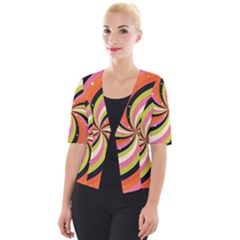 Psychedelic Groovy Orange Cropped Button Cardigan by designsbymallika