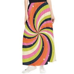 Psychedelic Groovy Orange Maxi Chiffon Skirt