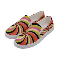 Psychedelic Groovy Orange Women s Canvas Slip Ons by designsbymallika