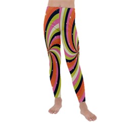 Psychedelic Groovy Orange Kids  Lightweight Velour Leggings by designsbymallika