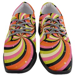 Psychedelic Groovy Orange Women Heeled Oxford Shoes by designsbymallika