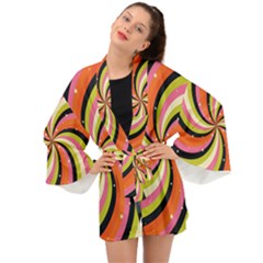 Psychedelic Groovy Orange Long Sleeve Kimono by designsbymallika