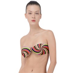 Psychedelic Groovy Orange Classic Bandeau Bikini Top  by designsbymallika