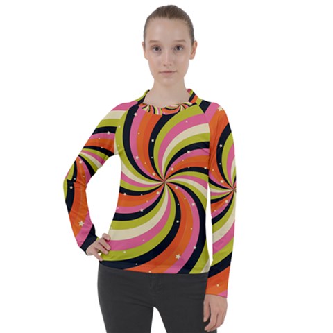 Psychedelic Groovy Orange Women s Pique Long Sleeve Tee by designsbymallika