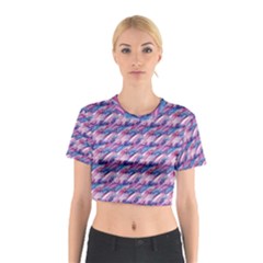 Pink Purple Shade Cotton Crop Top by designsbymallika