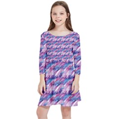 Pink Purple Shade Kids  Quarter Sleeve Skater Dress