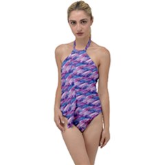 Pink Purple Shade Go With The Flow One Piece Swimsuit by designsbymallika