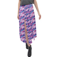 Pink Purple Shade Velour Split Maxi Skirt by designsbymallika