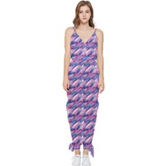 Pink Purple Shade Sleeveless Tie Ankle Jumpsuit