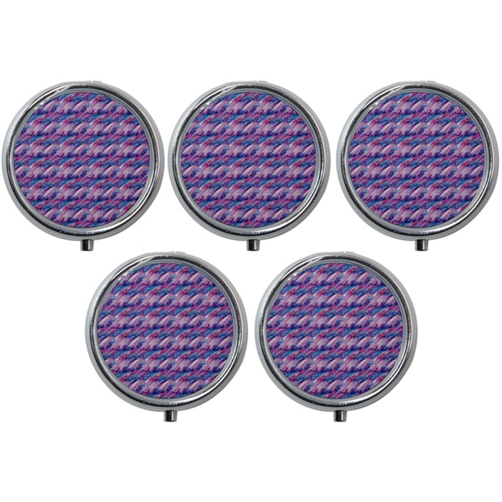 Pink Purple Shade Mini Round Pill Box (Pack of 5)