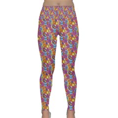 Summer Floral Pattern Lightweight Velour Classic Yoga Leggings