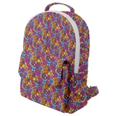 Summer Floral Pattern Flap Pocket Backpack (small)