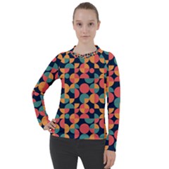 Shapes Pattern Women s Pique Long Sleeve Tee