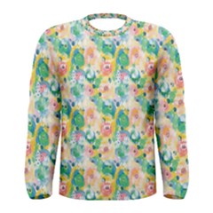 Water Color Floral Pattern Men s Long Sleeve Tee