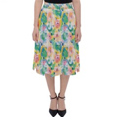 Water Color Floral Pattern Classic Midi Skirt by designsbymallika