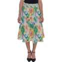 Water Color Floral Pattern Perfect Length Midi Skirt View1