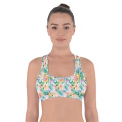 Water Color Floral Pattern Cross Back Sports Bra by designsbymallika