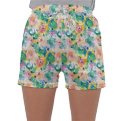 Water Color Floral Pattern Sleepwear Shorts by designsbymallika