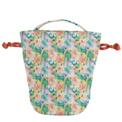 Water Color Floral Pattern Drawstring Bucket Bag by designsbymallika